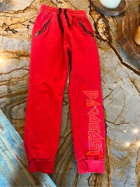 Baja East Red Logo Track Joggers